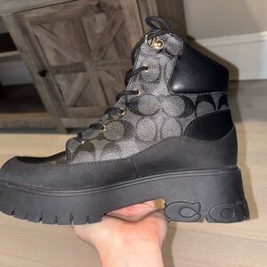 Coach Women's Black and Gray Ankle Boots